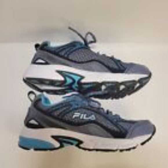Fila Women Size 6 Gray and Turquoise Running Breathable Sneaker - Picture 3 of 8